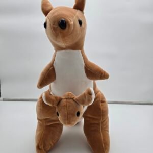 Huggable Kangaroo Plush Toy – Includes Baby Joey for Double the Cuteness (Brown)