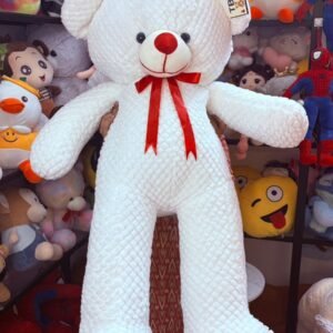 Ribbon Teddy – 3 Feet White